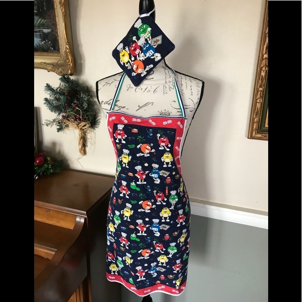 Rare Vintage M&M’s Apron& Matching Magnetic Holder🔴FINAL SALE